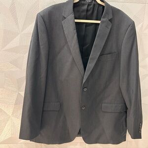 Jones New York Mens Charcoal Gray Pinstripe 100% Wool Blazer Jacket 50 Long